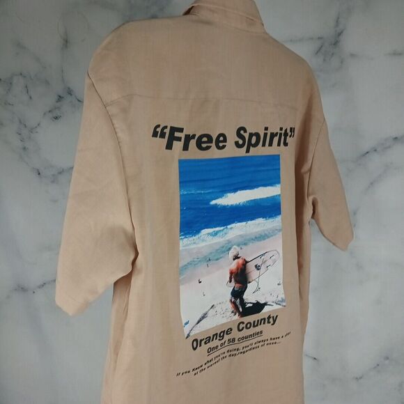 Reborn & Audi Men’s Short Sleeve Button Up Skater Skateboard Shirt Large - Picture 5 of 9